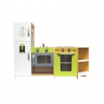 Bucatarie modulara din lemn de joaca copii cu 4 piese interschimbabile-Deluxe Grande Cuisine Modular Wooden Play Kitchen Acooltoy 